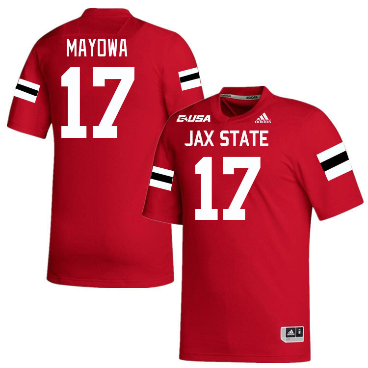 #17 Cai Mayowa Jacksonville State Gamecocks College Football Jerseys Stitched-Red